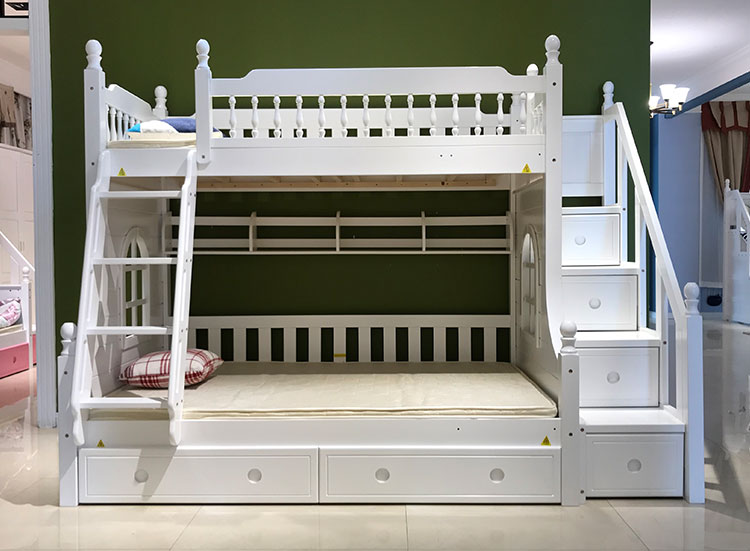 橡膠木美式高低床